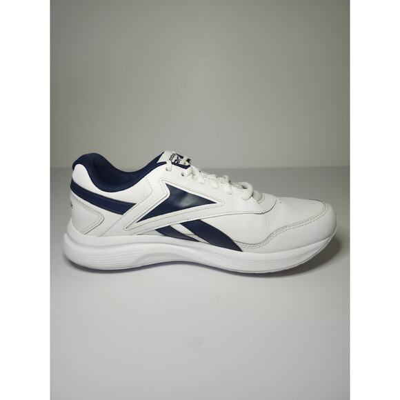 Reebok Men’s Walk Ultra 7 White Navy Sz 8.5 Leather Athletic Sneaker DMX Max main image 5